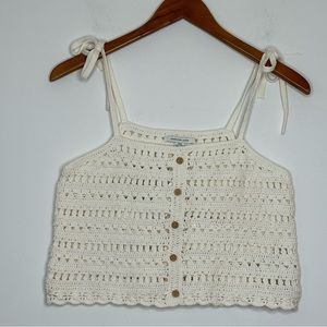 NWT American Eagle Women’s Cream Crochet Crop Top Size Small